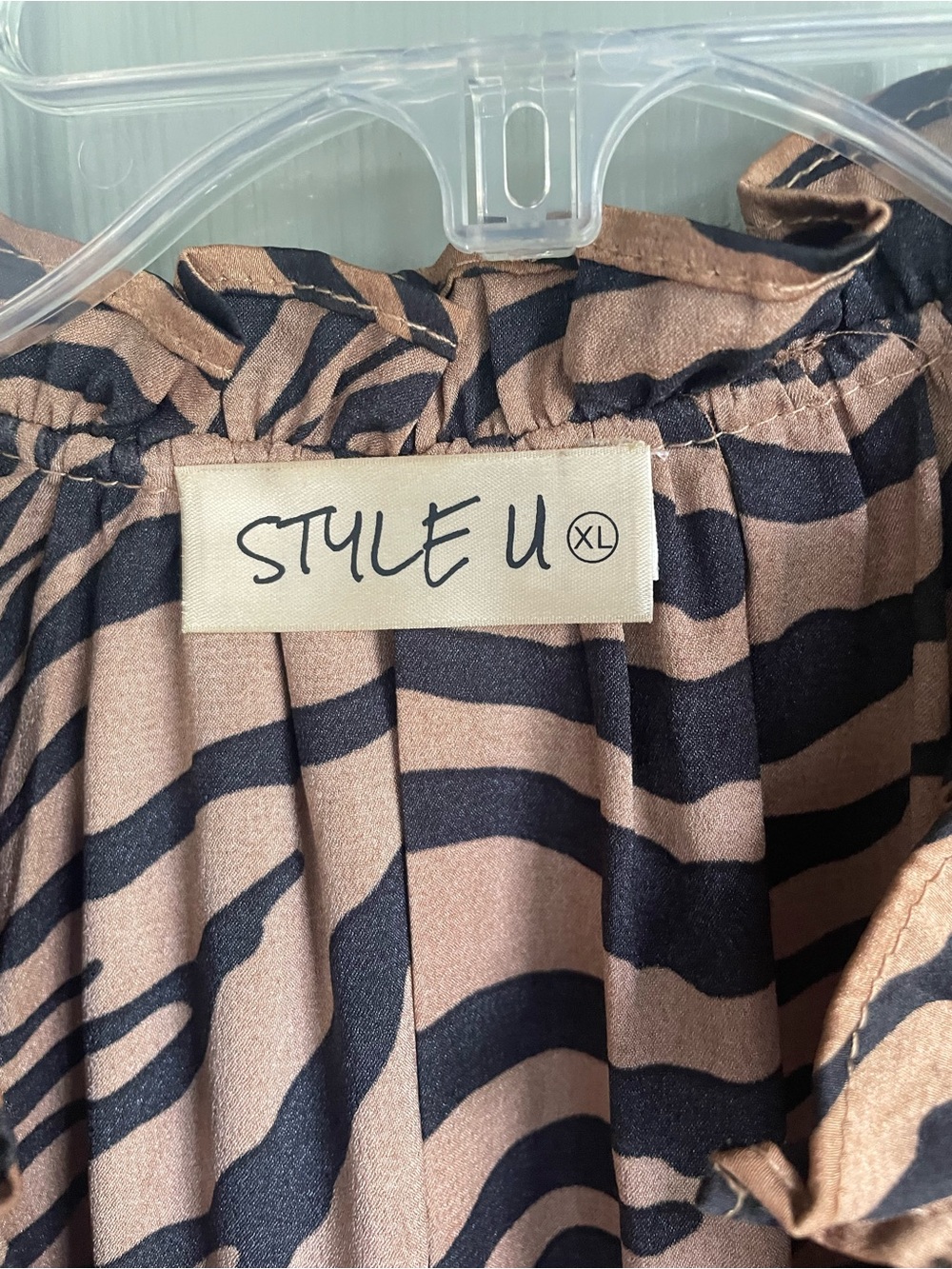 Tiered Tiger Print Mini Dress in Tan & Black Curvy Plus Size XL - Picture 9 of 12